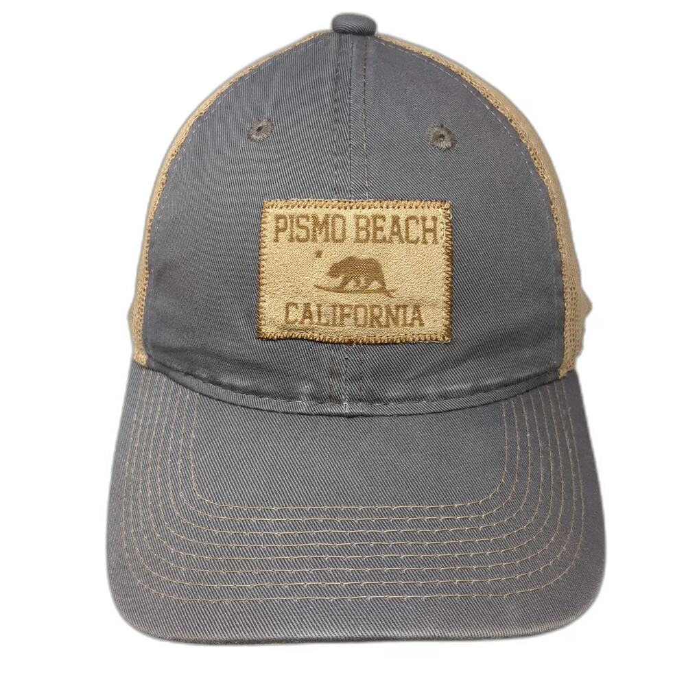 The Game Trucker Hat Gray One Size Pismo Beach California Bear Patch Snapback